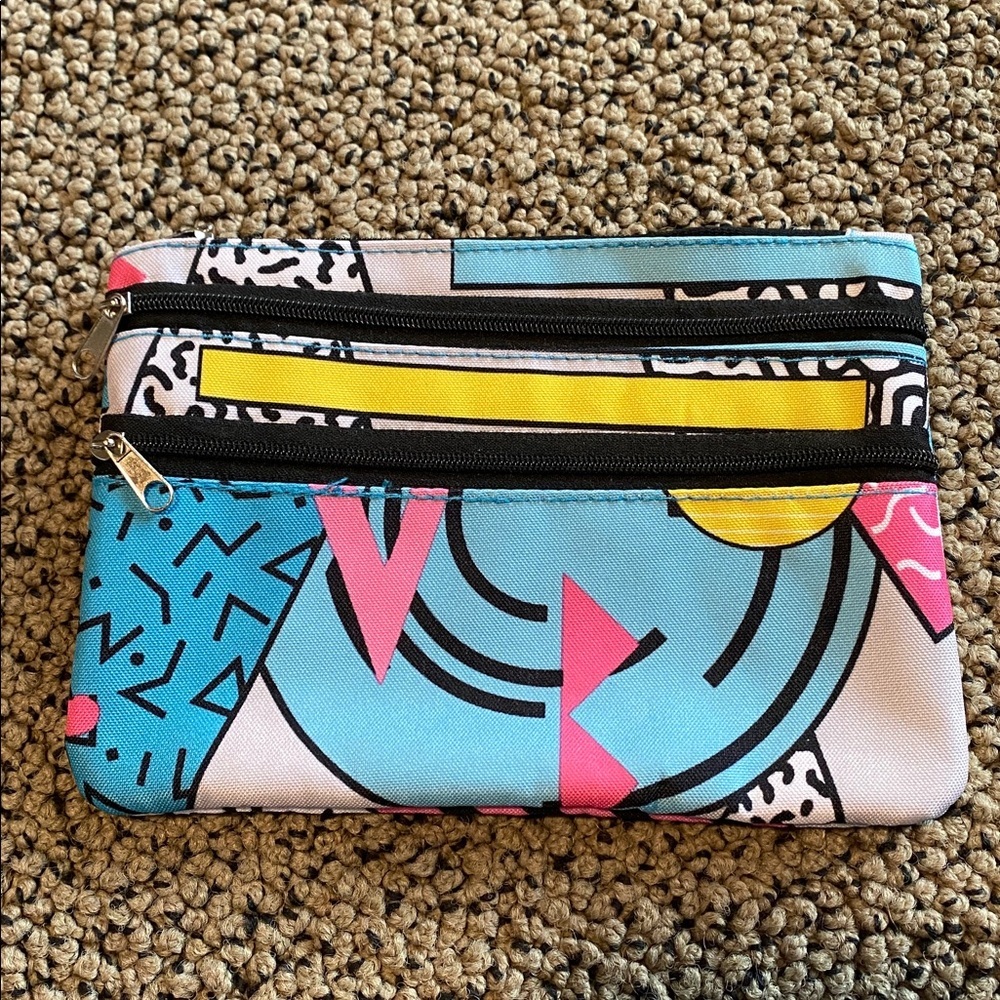 Colorful Geometric Patterned Pouch